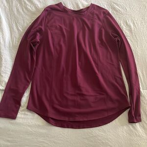 Avia Athletic Long Sleeve Top Purple Burgundy Workout Shirt Size S